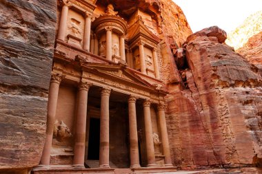 Ancient Rock-Cut Architecture of Petra in the Jordanian Desert clipart