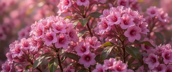 Bahçedeki pembe çiçekler