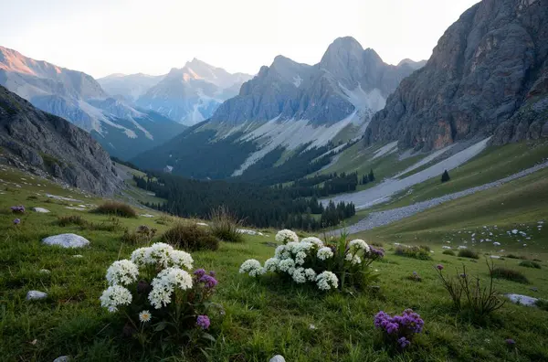 Dolomitlerdeki güzel dağ manzarası, İtalya