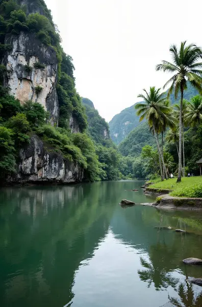 Doğa sahnesinin resimsel görüntüsü