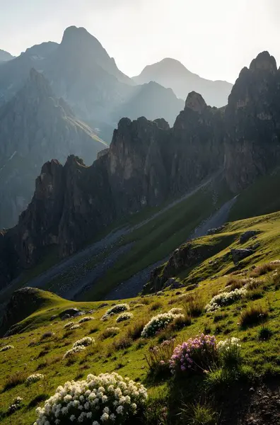 Alplerdeki güzel dağ manzarası
