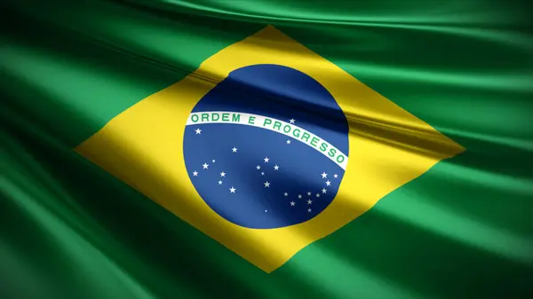 3d illustration flag of Brazil. close-up of a waving flag of Brazil. Brazil flag symbol.
