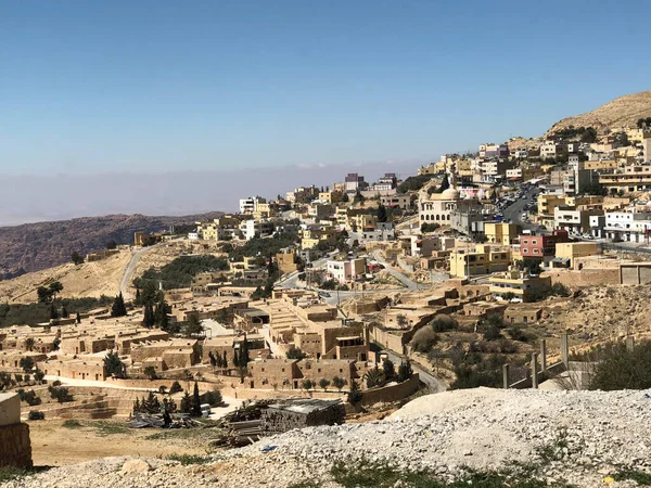 stock image view of the old town of the city of Wadi-Musa, Jordan.