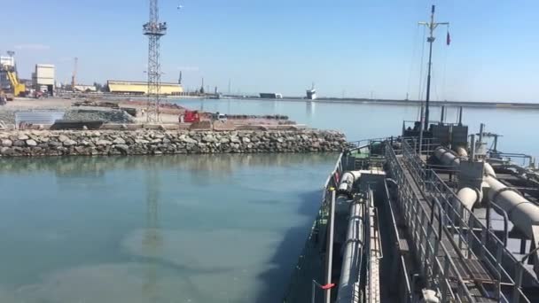Bagger Und Hilfsflotte Hafen Von Burgas Republik Bulgarien — Stockvideo