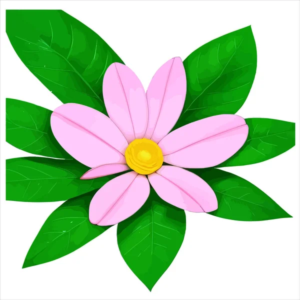 Απεικόνιση Ενός Όμορφου Λουλουδιού Φύλλα — Διανυσματικό Αρχείο
