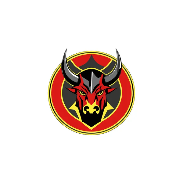 Голова Бика Логотип Емблема Футболки — стоковий вектор