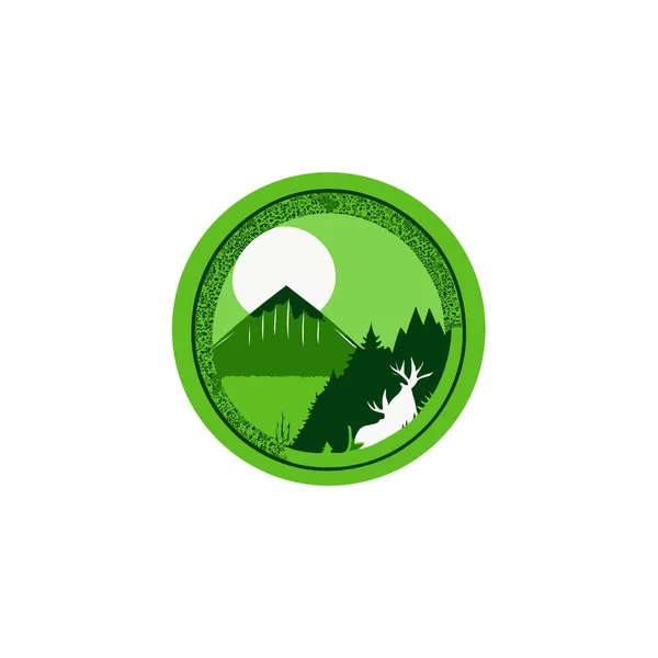 dağ orman vektör logosu şablonu