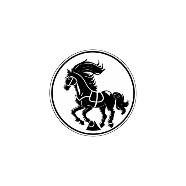 Caballo Logotipo Emblema Icono Vector Ilustración — Archivo Imágenes Vectoriales