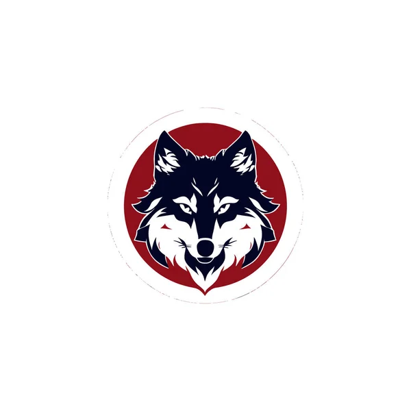 Wolf Hoofd Logo Ontwerp Vector — Stockvector