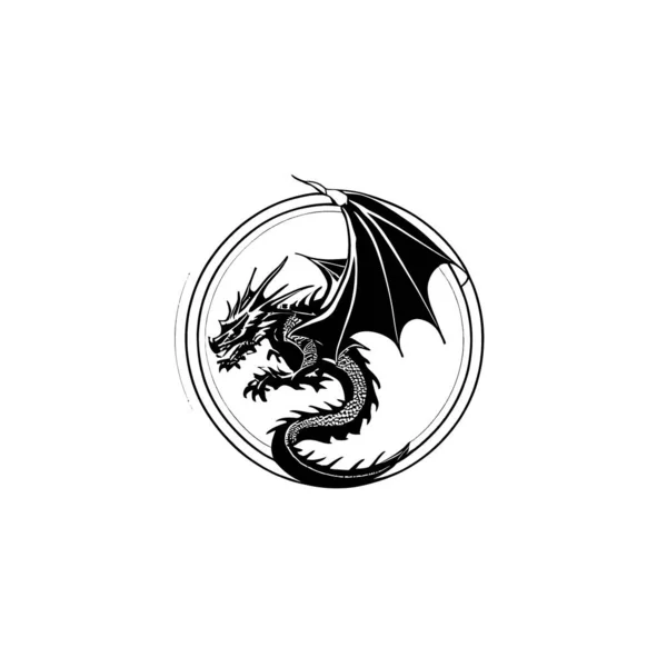 Вектор Дизайну Логотипу Дракона — стоковий вектор