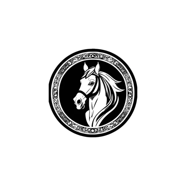 Silhueta Cabeça Cavalo Ilustração Vetorial —  Vetores de Stock