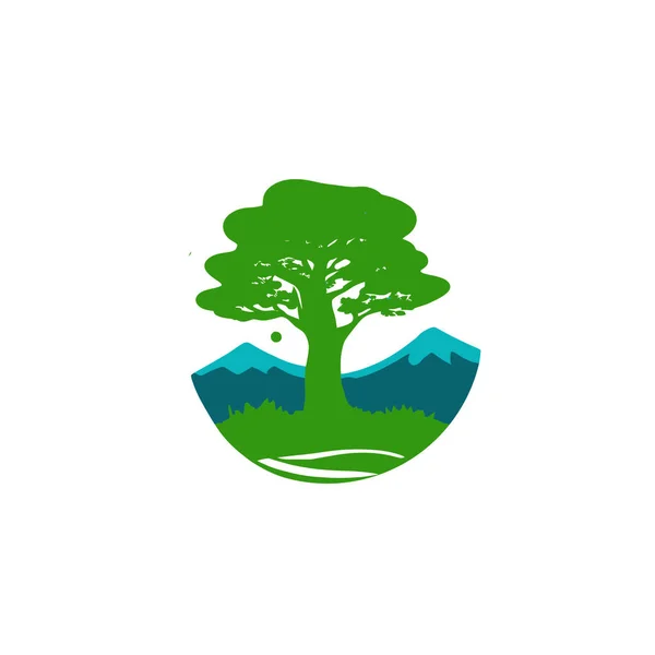 Tree Logo Vector Icon Illustration Design Template — Stock Vector