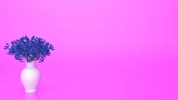 Lila Orgona Vázában Rózsaszín Háttér — Stock Fotó
