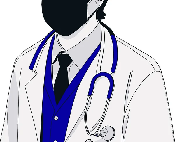 Médecin Avec Stéthoscope Ruban — Image vectorielle