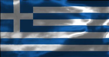 Animasyon Animasyonu Yunanistan bayrağı, 4K animasyon görüntüleri sallıyor