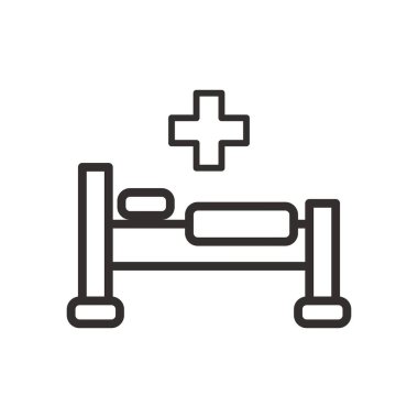 Hastane kötü ikonu. Düz tasarım.