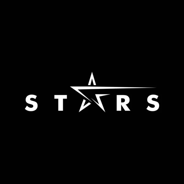 Gold Star Logo Zwarte Achtergrond — Stockvector