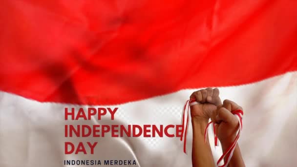 Unabhängigkeitstag Von Indonesien Hintergrund Flag Looping Animation Festival Indonesien Unabhängigkeitstag — Stockvideo