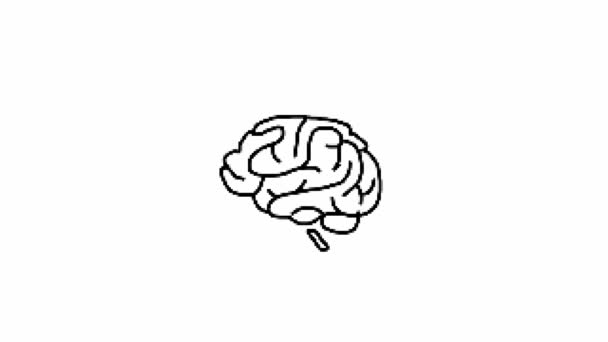 Geanimeerde Illustratie Van Een Gloeiende Hersenen Twinkelen Concept Van Vele — Stockvideo