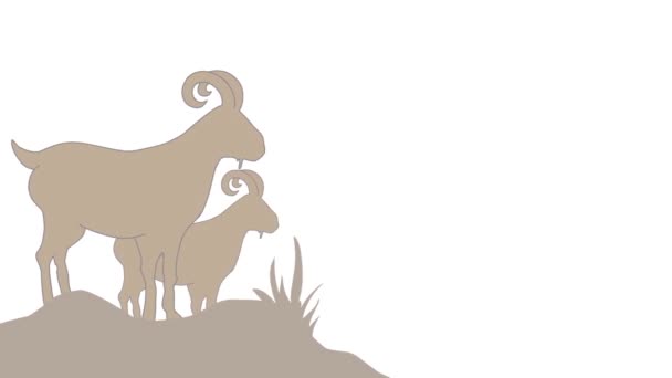 Animasyon Bayramı Keçiler Ile Mübarek Kutlaması — Stok video