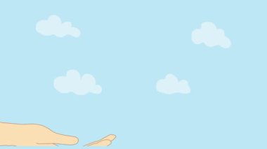 Animasyon dünyayı ağaçlar, bulutlar, güneş ve ellerle korur. Toprak günü ve yeşil gün içeriği veya Ağaç Bayramı için uygun.