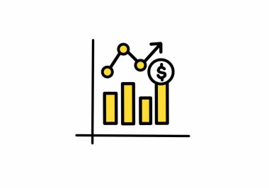 Gelir Büyütme Simgesi Satır Vektörü İllüstrasyonu
