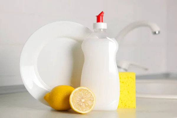 Detergent Washing Dishes Cleaning Housework — Stock Photo, Image