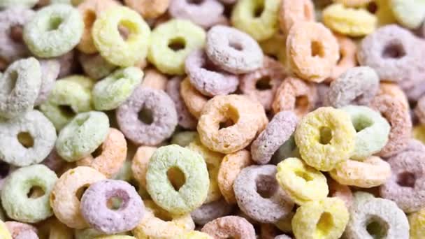 Multicolored Corn Rings Breakfast — Stock Video