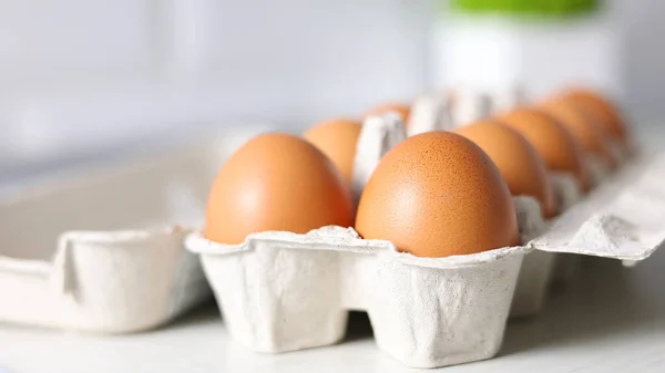 キッチンの新鮮な農場の卵 高品質4K映像 — ストック写真