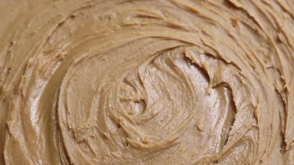 Delicious Peanut Butter Close Background High Quality Footage — Stock Video