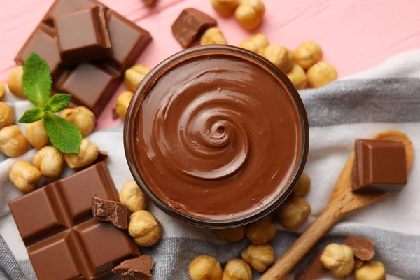 Chocolate Paste Bowl Table High Quality Photo — Stock Photo, Image