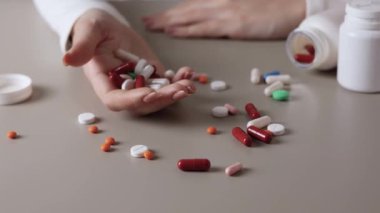 Halıya dağılmış haplarla potansiyel bir aşırı dozu tasvir eden dramatik bir sahne umutsuzluğu simgeliyor.