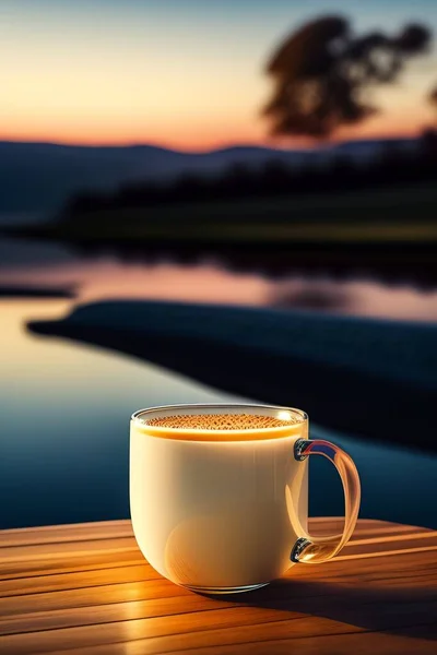 Ciepłe Zachęcające Zdjęcia Kawy Uchwycenie Aromatu Atmosfery Sztuki Latte Przytulne — Zdjęcie stockowe