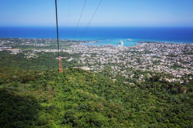 Teleferico in Puerto Plata, Dominican Republic, offers the visitor a panoramic view of the city descending from the hill (779 m above sea level). clipart