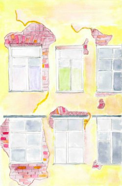 windows ile eski evin duvarı