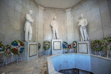 SANTO DOMINGO, DOMINICAN REPUBLIC - February 09, 2025: Altar de la Patria, The Altar of the Homeland Statues. Houses the remains of the founding fathers: Duarte, Sanchez, Mella. clipart