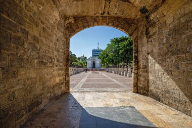 SANTO DOMINGO, DOMINICAN REPUBLIC - February 09, 2025: Altar de la Patria, The Altar of the Homeland Statues. Houses the remains of the founding fathers: Duarte, Sanchez, Mella. clipart