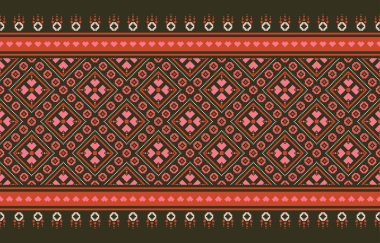 Arka plan, halı, batik, duvar kağıdı, giysi, ambalaj, kumaş, doku, nakış tarzı, Vektör illüstrasyonu için kusursuz desenli geometrik oryantal örgü tasarımı