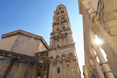 Split 'teki Saint Domnius Çan Kulesi. Hırvatistan