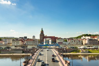 Gorzow Wielkopolski 'nin hava manzarası, Polonya 