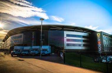 Bletchley, Milton Keynes, İngiltere, Haziran 2018: MK Dons.Stadium MK Milton Keynes 'in Denbigh ilçesinde bulunan futbol sahasıdır. Popular tarafından tasarlandı.