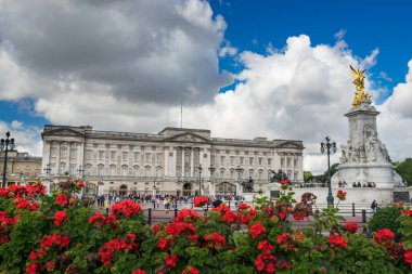 Buckingham Palace with beautiful blue sky, UK clipart