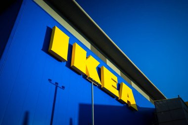 BLETCHLEY,UK - NOVEMBER 14TH, 2017: IKEA Bletchley Store. IKEA is the world's largest furniture retailer and sells ready to assemble furniture clipart