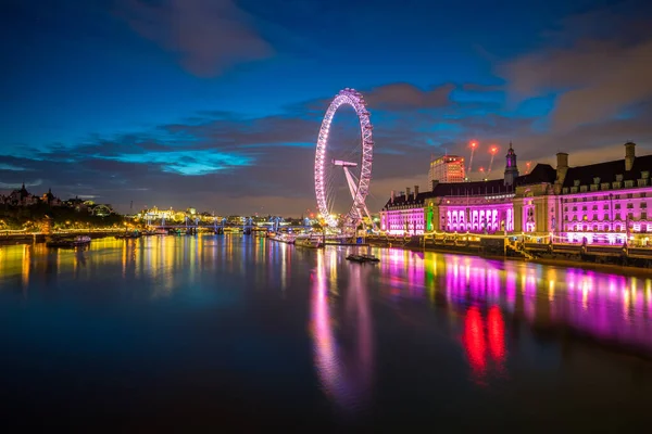 Лондон Англия 2017 London Eye River Thames London Eye Giant — стоковое фото