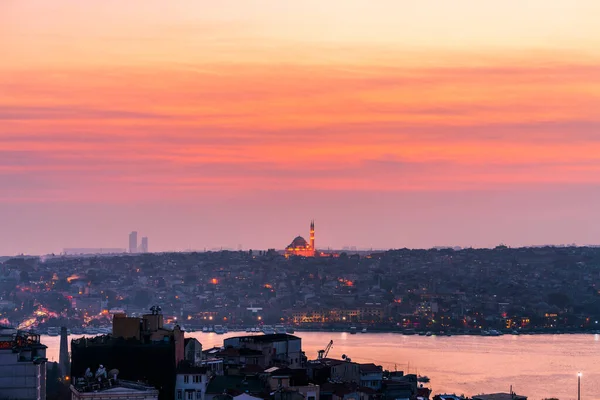 Mezquita Suleymaniye Vista Atardecer Estambul Turquía — Foto de Stock