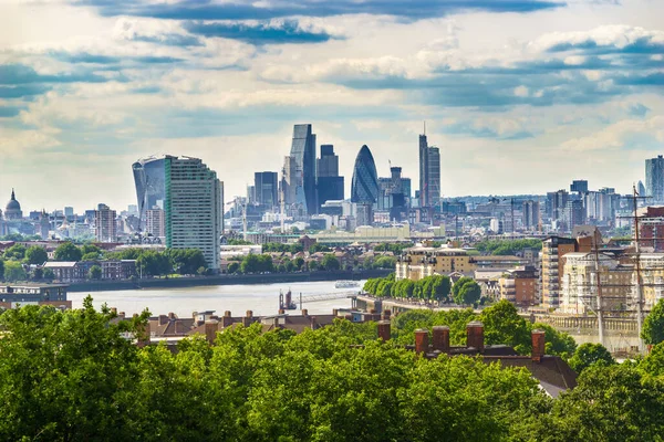 Finanzviertel Aus Der Ferne Betrachtet Stadtbild Von London — Stockfoto