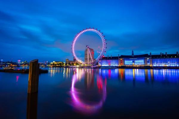 London December 2018 Millennium Wheel Known London Eye 这是位于泰晤士河南岸的一个悬臂式的观察轮 — 图库照片