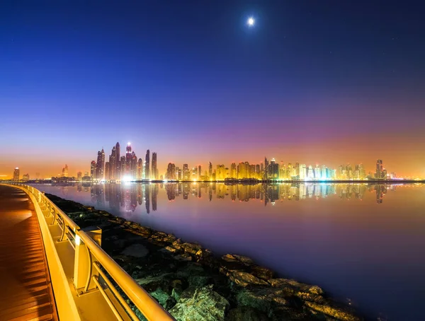 Панорама Дубая Вночі Оае — стокове фото