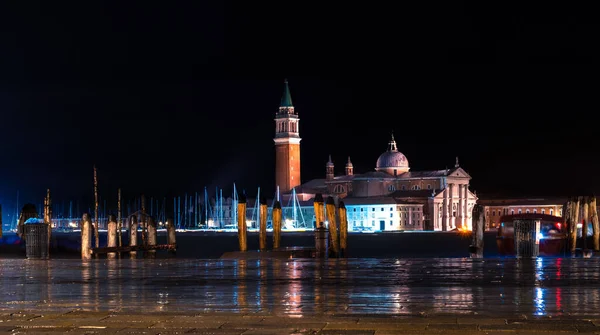 Igreja San Giorgio Maggiore Noite Veneza Itália — Fotografia de Stock