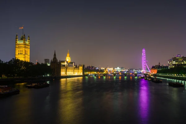 London Cityscape View River Thames Βράδυ Αγγλία — Φωτογραφία Αρχείου